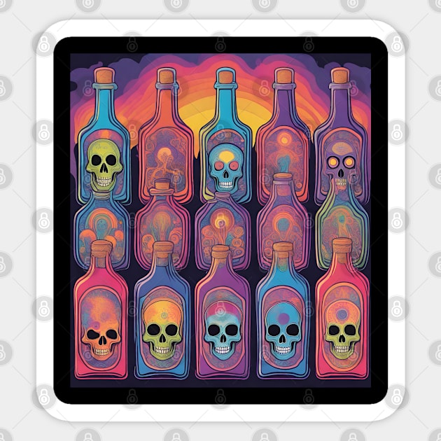 Spooky bottles Sticker by Don’t Care Co